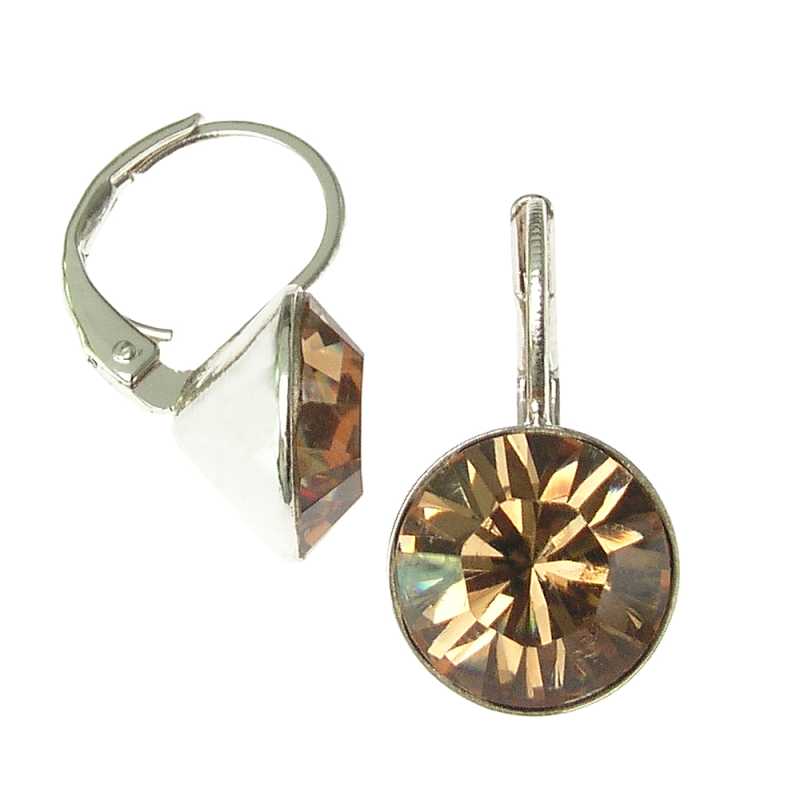 10mm Ohrringe mit Swarovski Kristall in der Farbe Colorado Topas Hell Braun DAS LETZTE PAAR